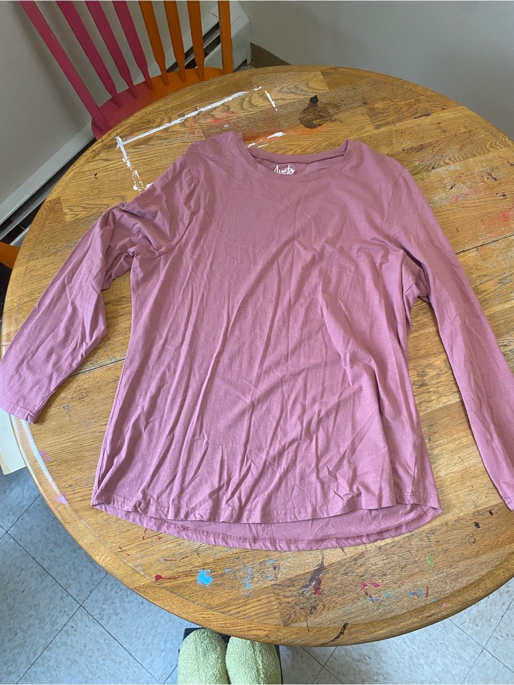 Veto Long Sleeve Crew Top in Dusty Rose